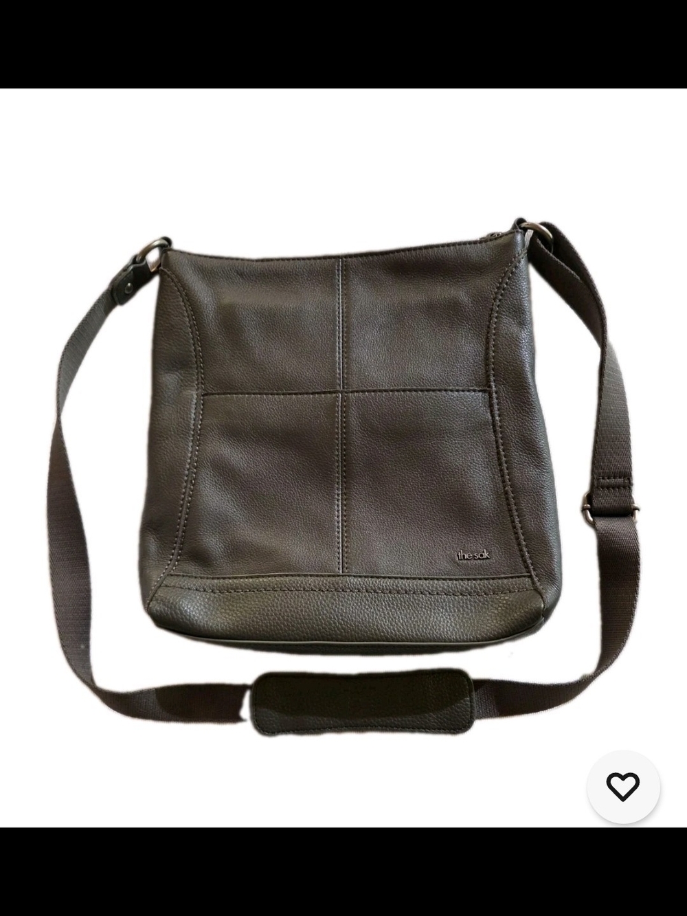 The Sak Men's Dark Grey Leather Messenger Crossbody